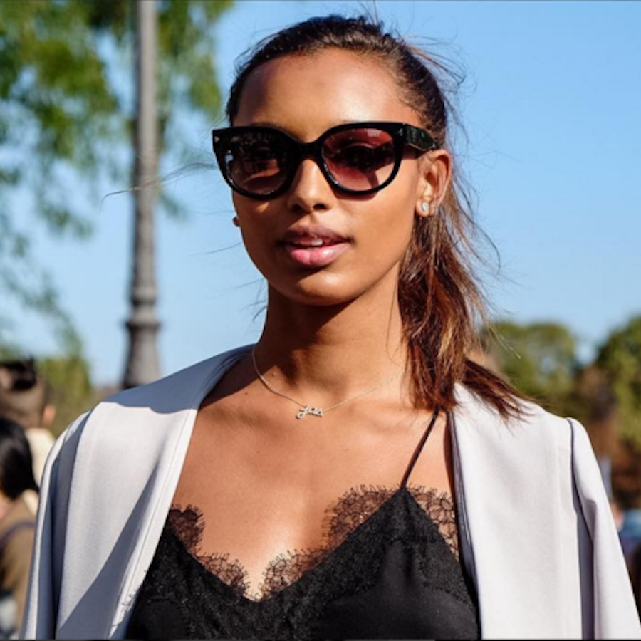 Model Jasmine Tookes wears the Racer Cami