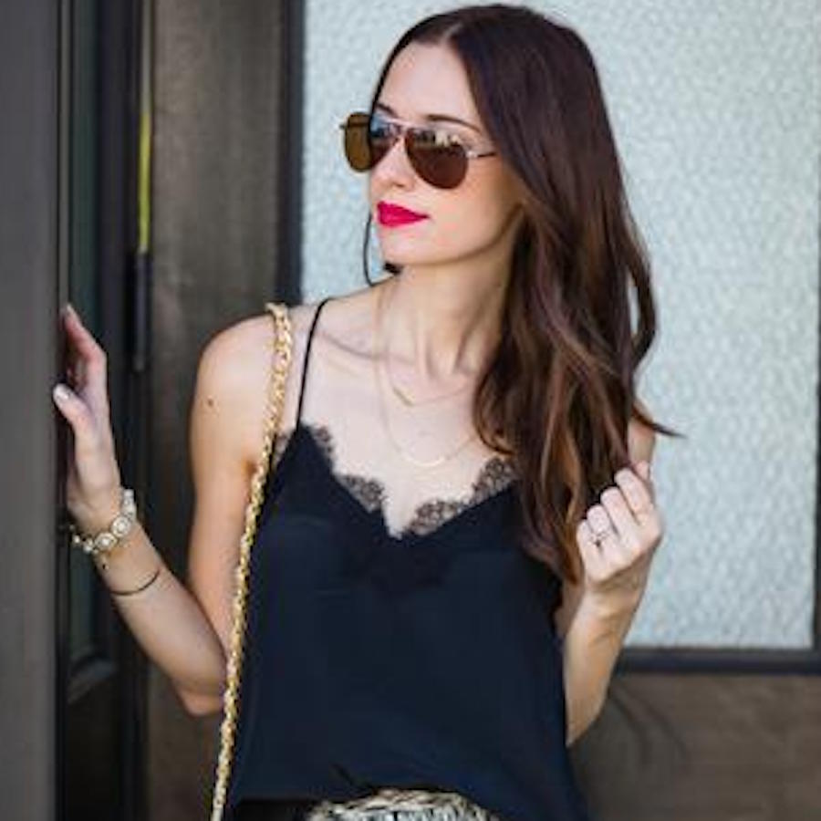 MARA FERREIRA FROM 'M LOVES M' PAIRS HER RACER CAMI WITH A MIDI SKIRT