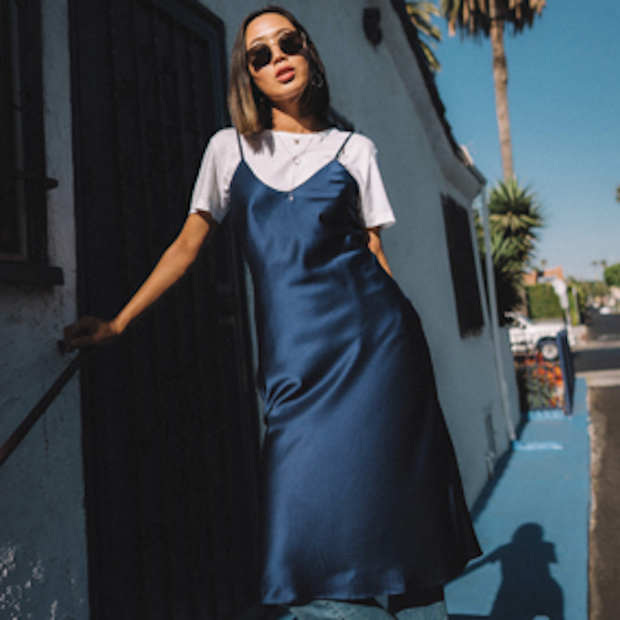 Aimee Song styles our Raven Dress