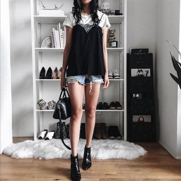 Dressing Down Lace With a White T-shirt