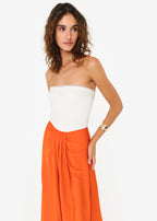 Rama Strapless Rib Knit Camisole White