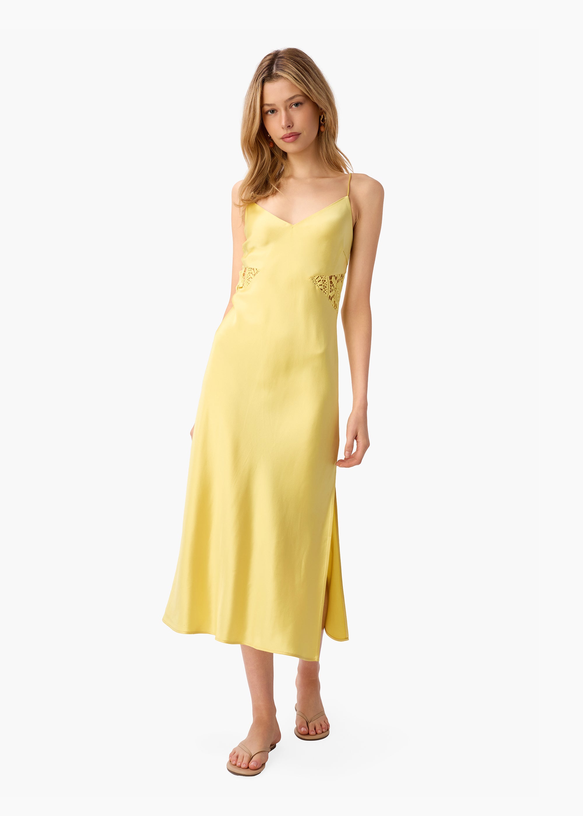 mustard yellow cami dress Shell Accent Ruffle Detail Cami Dress in Mustard yellow S-M
