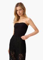 Rama Strapless Rib Knit Camisole Black