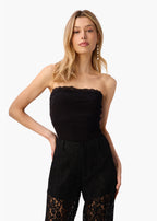 Rama Strapless Rib Knit Camisole Black