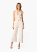 Memphis High Rise Bull Denim Pant Macadamia