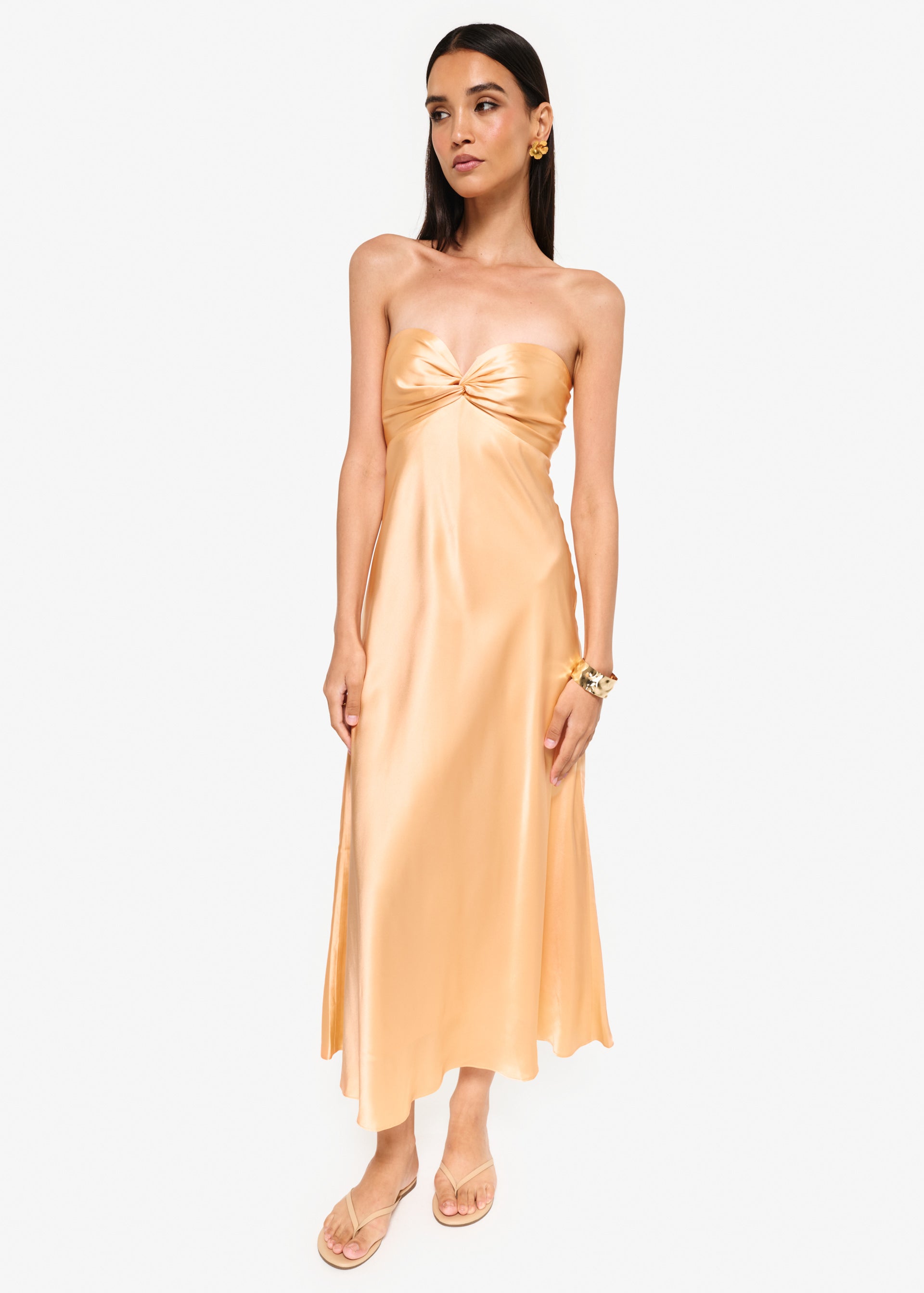 Aveiro Strapless Dress Cantaloupe