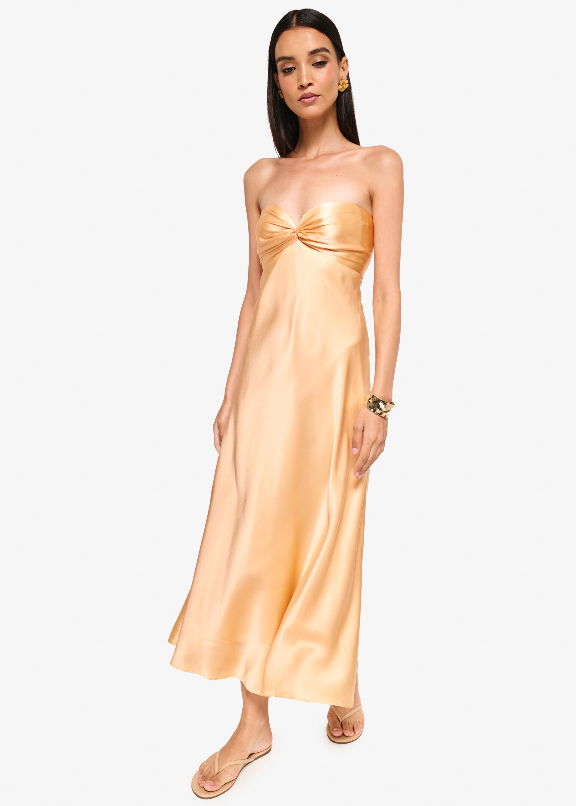 Aveiro Strapless Dress Cantaloupe