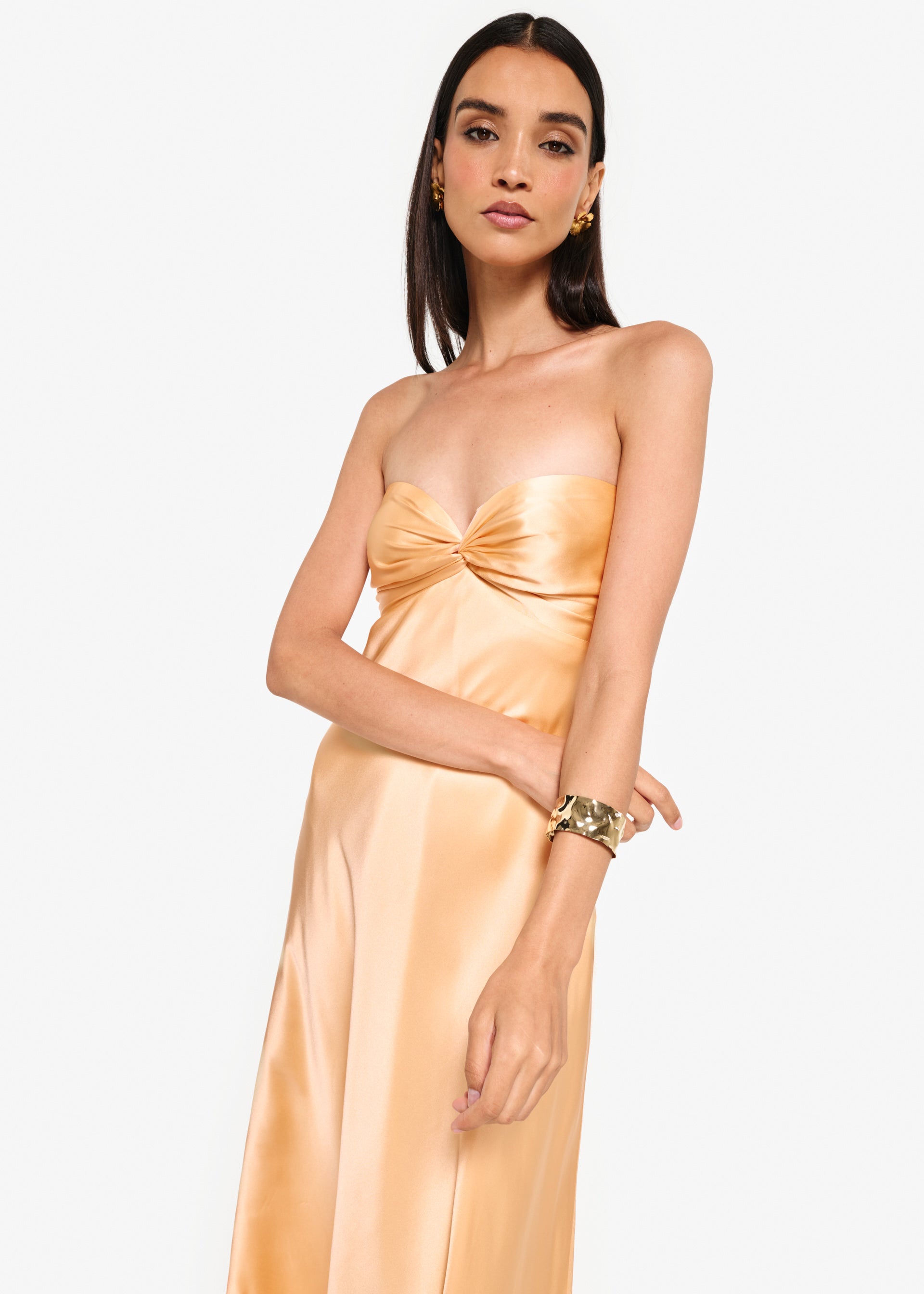 Aveiro Strapless Dress Cantaloupe