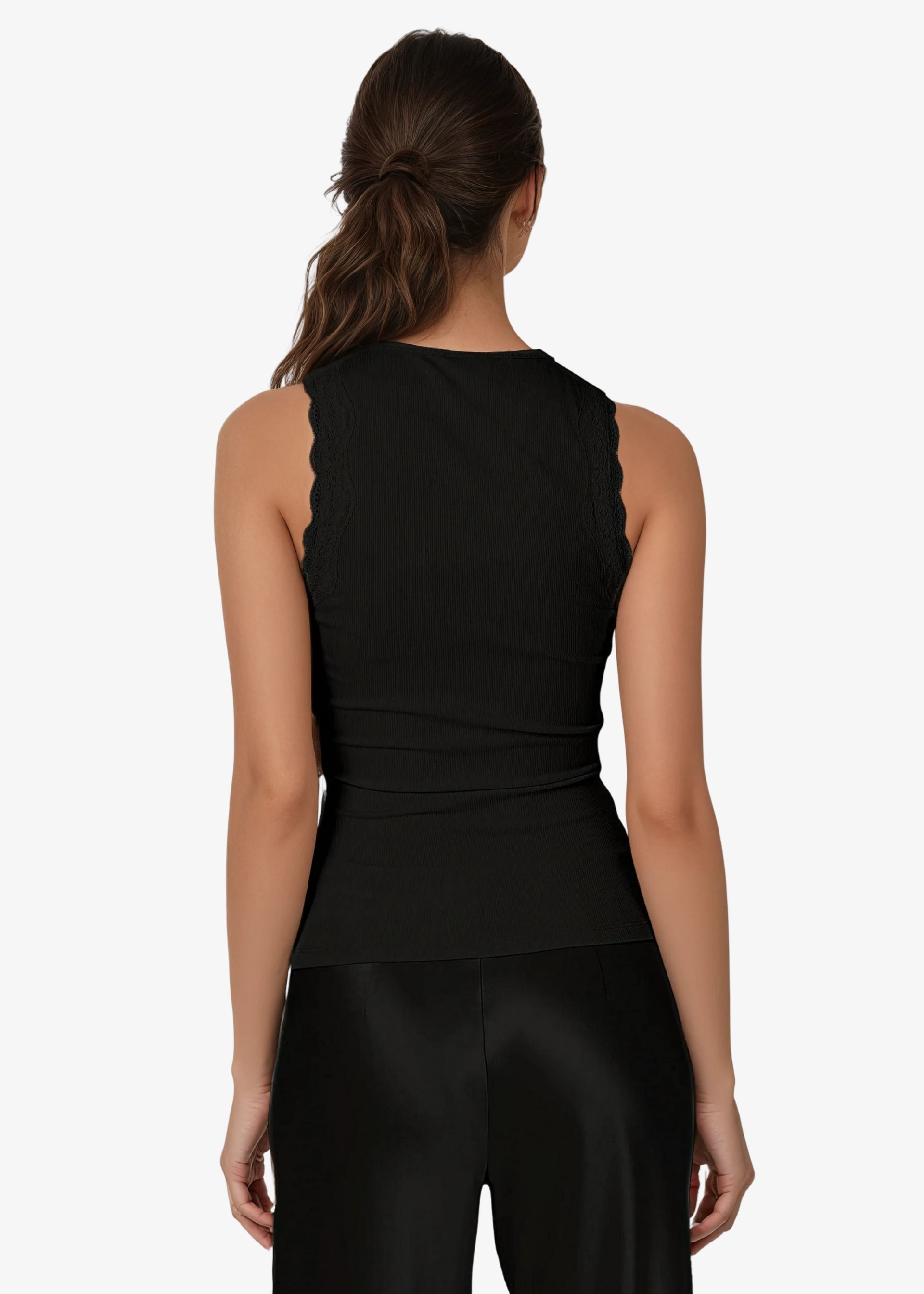 Rian Rib Knit Tank Black