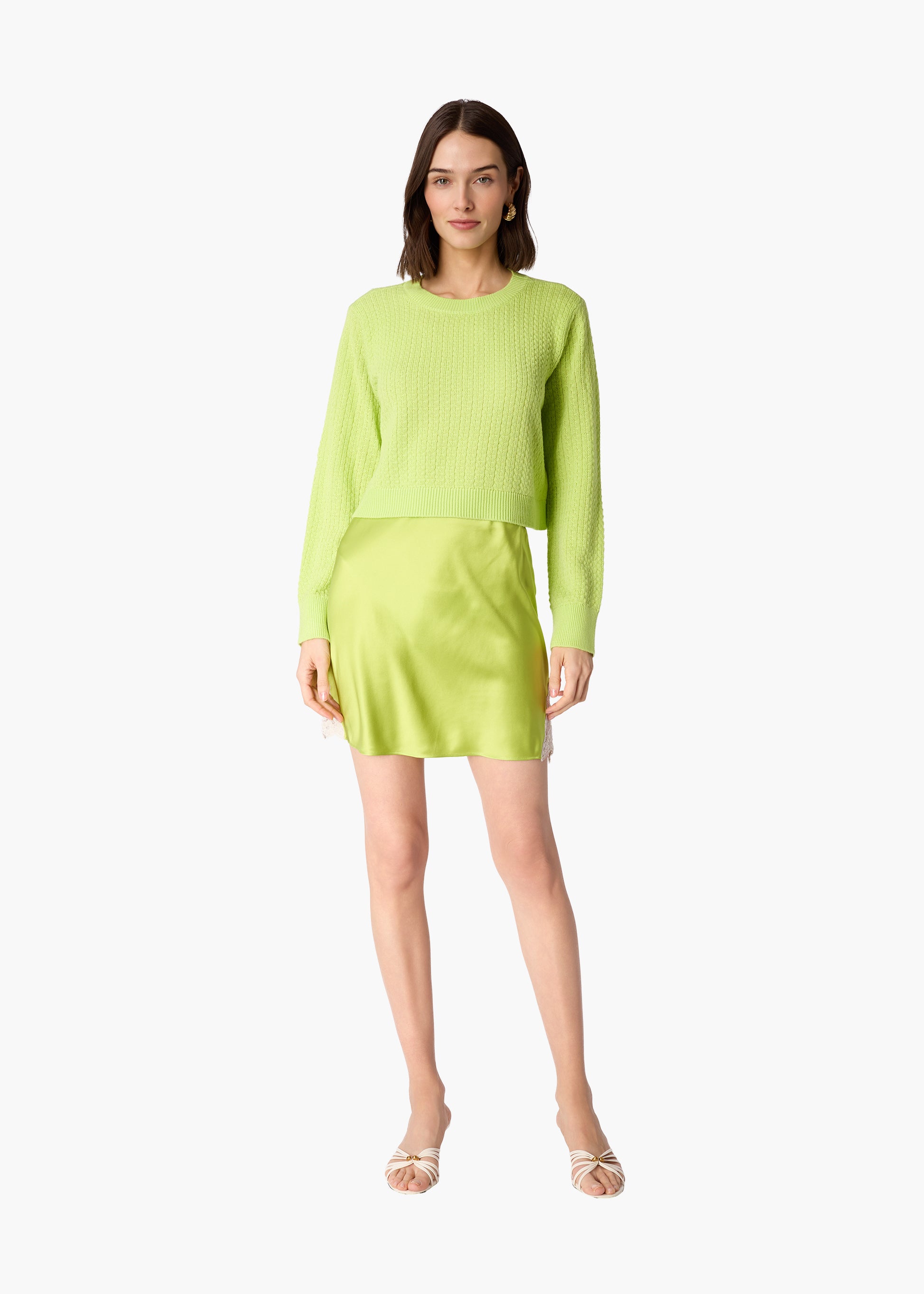 Pavitt Silk Mini Skirt Key Lime