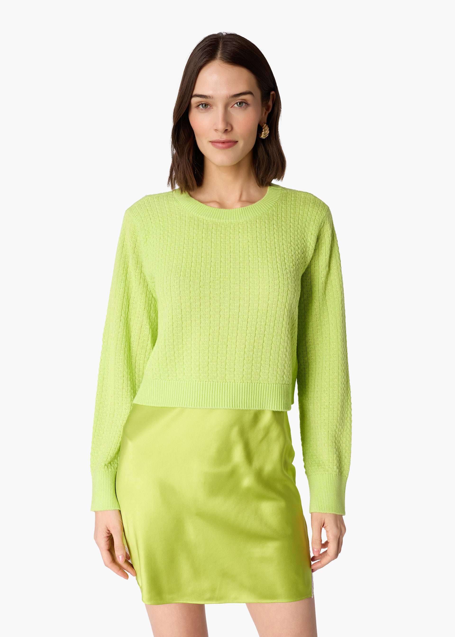 Pavitt Silk Mini Skirt Key Lime – CAMI NYC