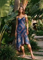 Becky Lace Trim Dress Mariner's Bandana