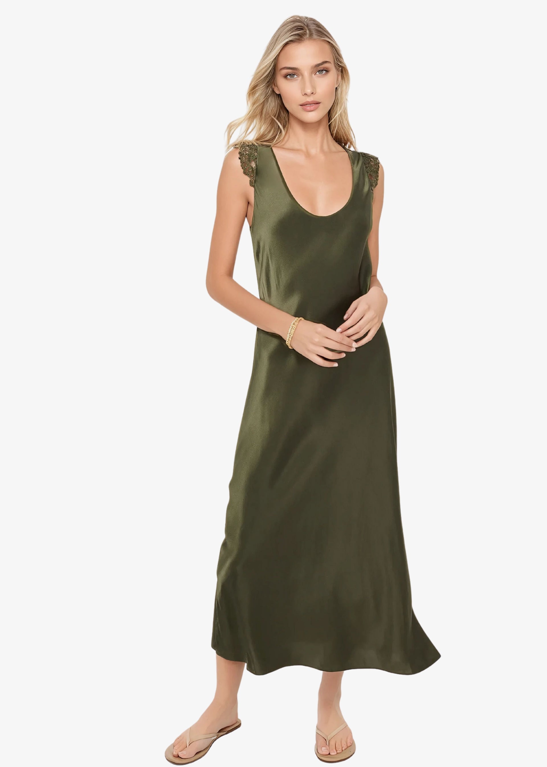 cami nyc isadora sleeveless lace panel silk midi dress Cami NYC Isadora Sleeveless Lace Panel Silk Midi Dress