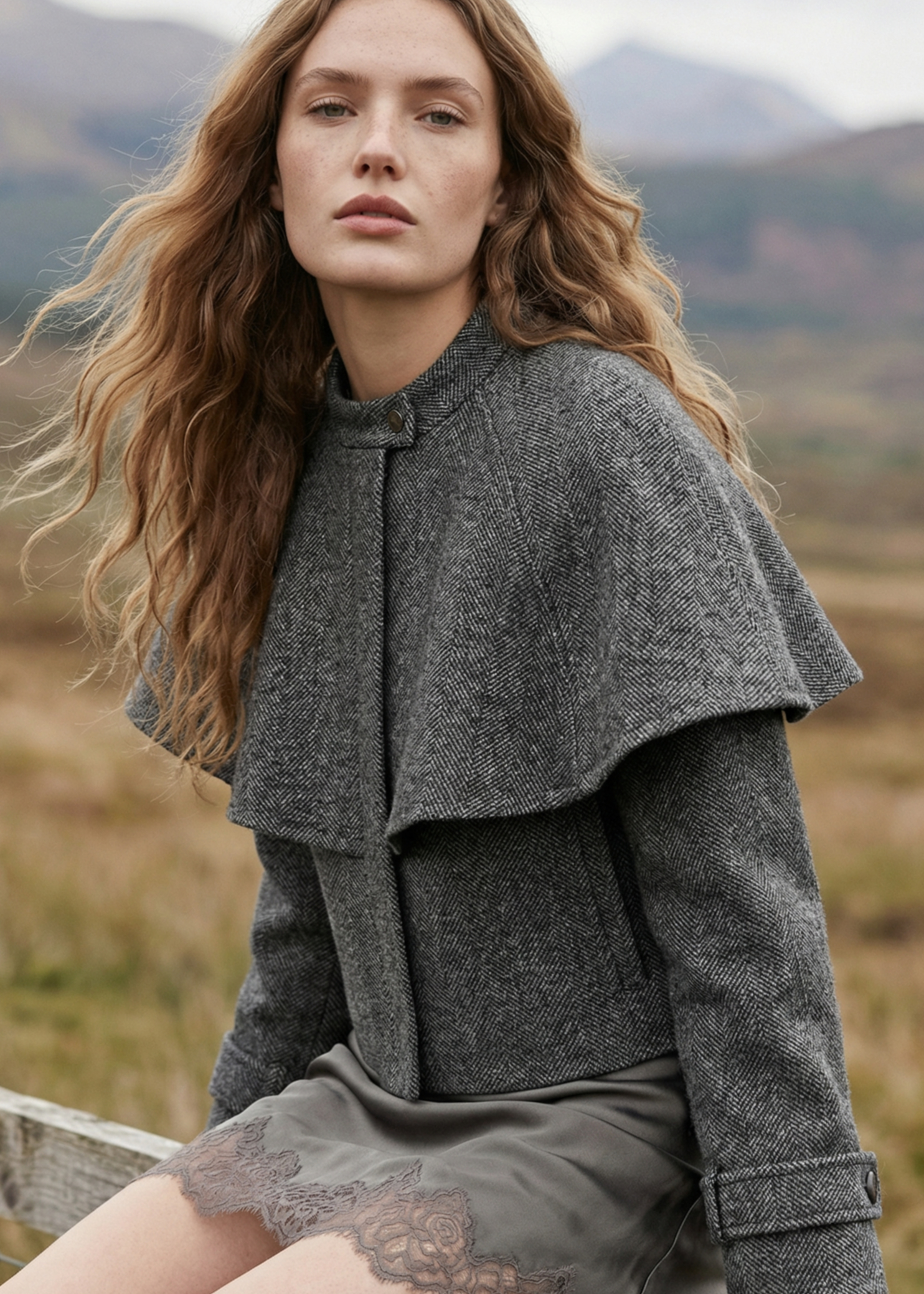 Adler Herringbone Jacket Dark Grey