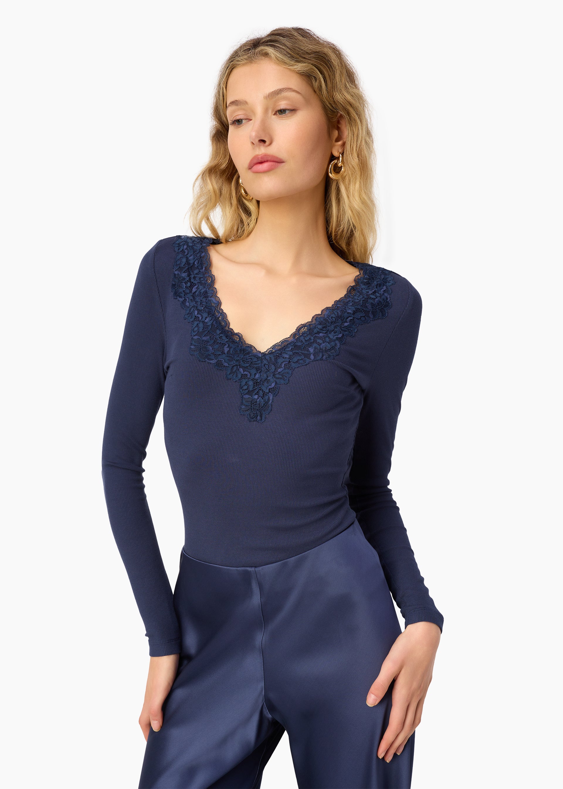 Rooney Rib Knit Top Harbor – CAMI NYC