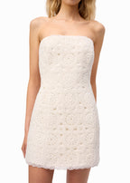 Yareli Crochet Mini Dress Macadamia