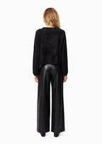 Andorra High Rise Vegan Leather Pant Black