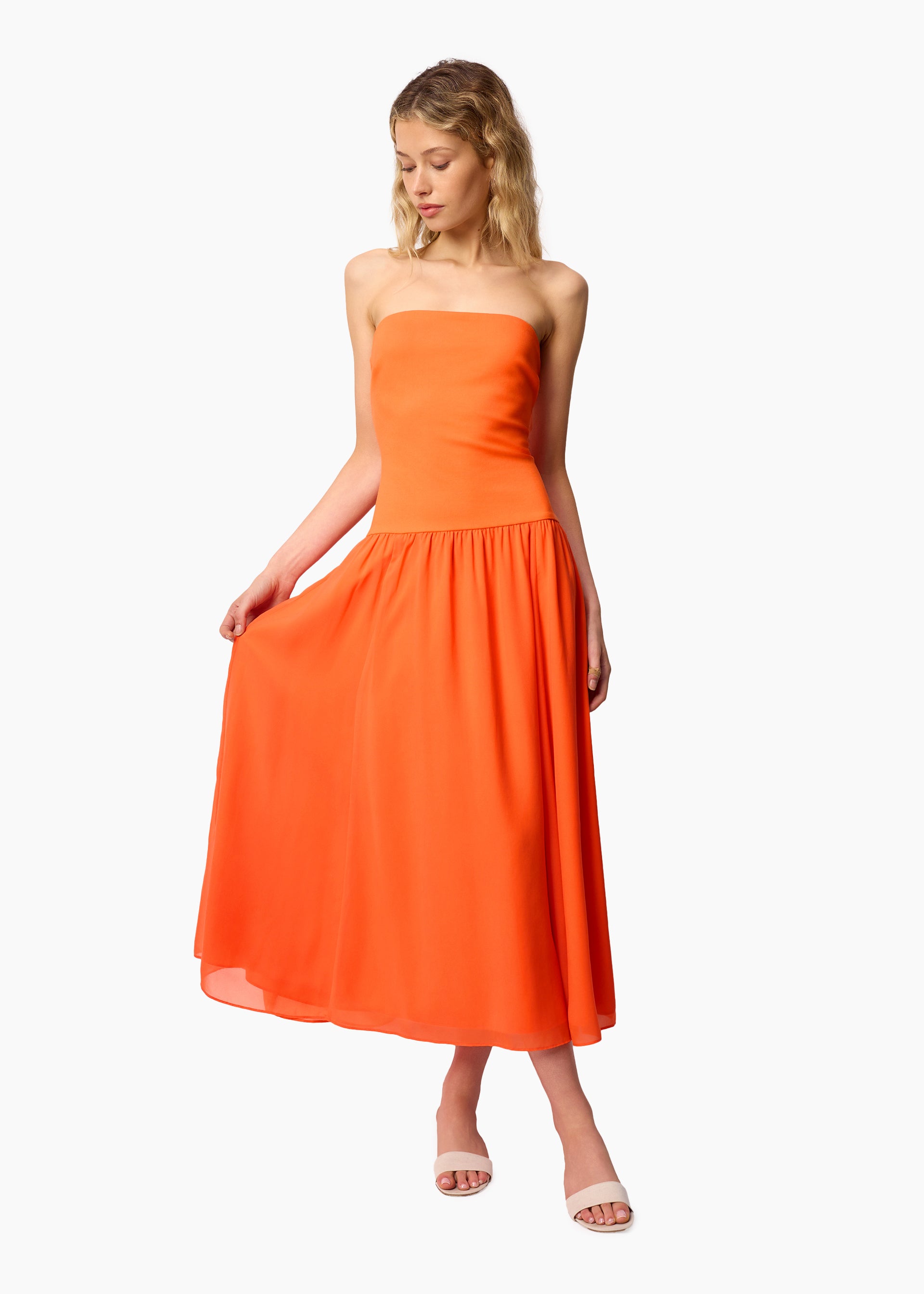 Bari Strapless Dress Clementine – CAMI NYC