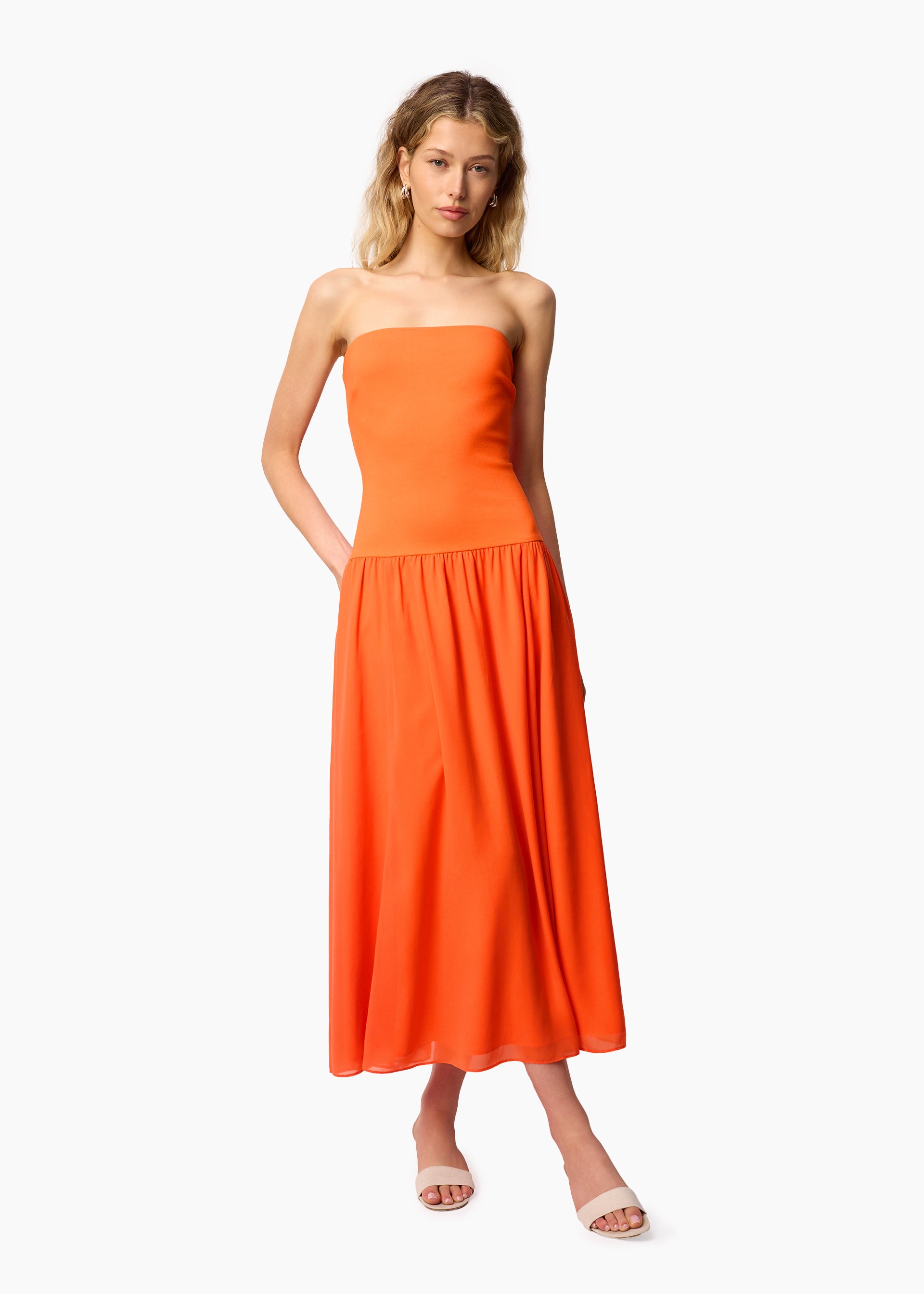 Bari Strapless Dress Clementine – CAMI NYC