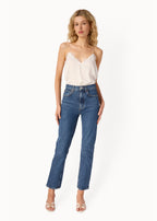 Racer Charmeuse Camisole White