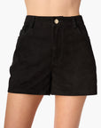 Travis Suede Short Black