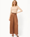 Fabian Wide Leg High Rise Pant Carob
