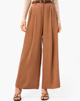 Fabian Wide Leg High Rise Pant Carob
