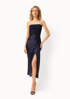 Echo Strapless Midi Dress Navy