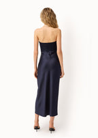 Echo Strapless Midi Dress Navy