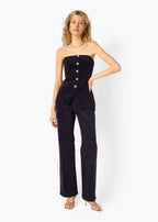Iman Corduroy Strapless Top Navy