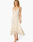 Esmeralda Metallic Chiffon Dress White