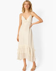 Esmeralda Metallic Chiffon Dress White