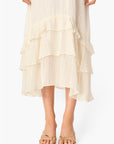Esmeralda Metallic Chiffon Dress White