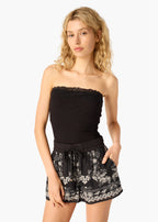 Rama Strapless Rib Knit Camisole Black