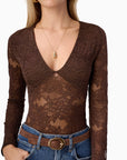 Nami Lace Bodysuit Sable