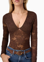 Nami Lace Bodysuit Sable