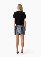 Fayruz Mid Rise Sequin Mini Skirt Coal