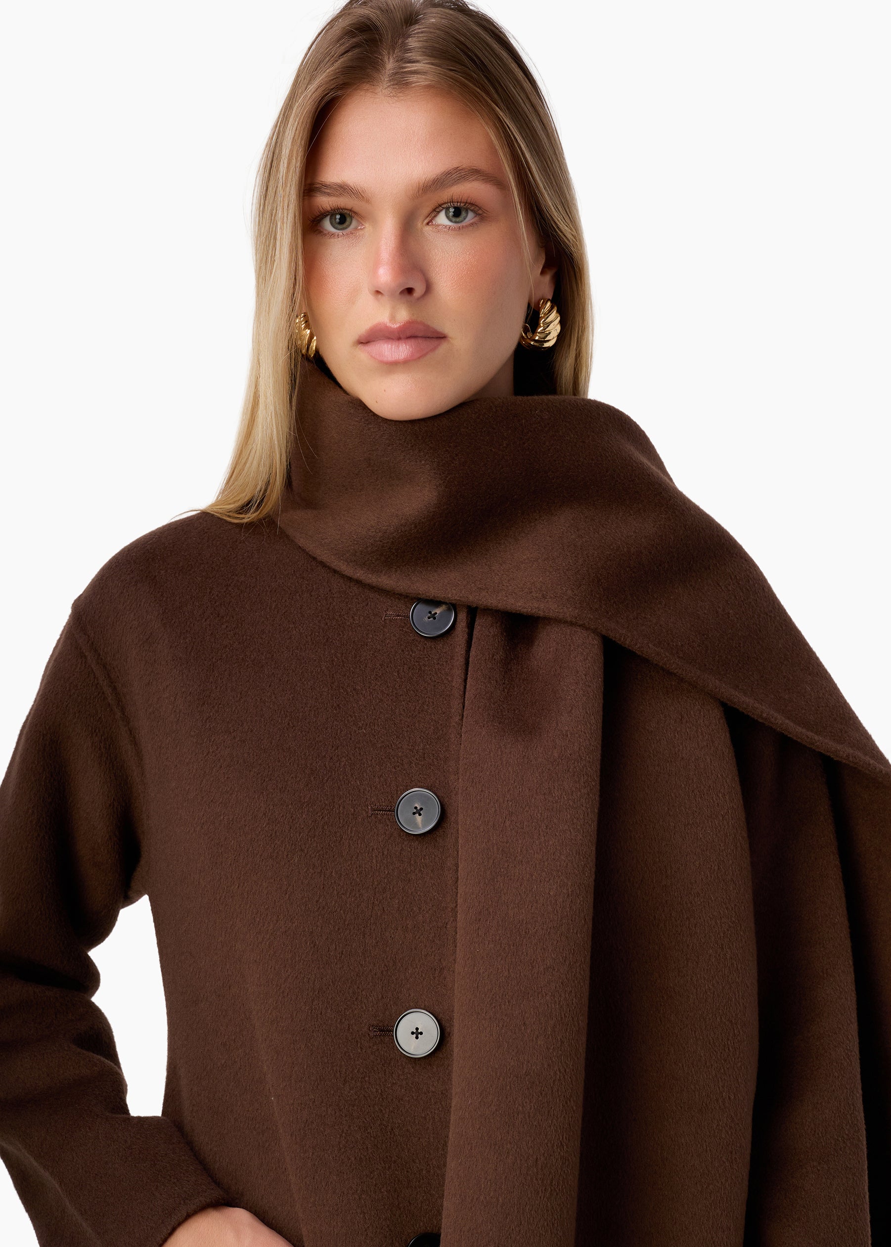 定価13.2万 Blurhms Wool Cashmere Shawl Coat Winifred Wool Cashmere Coat Sable – CAMI NYC