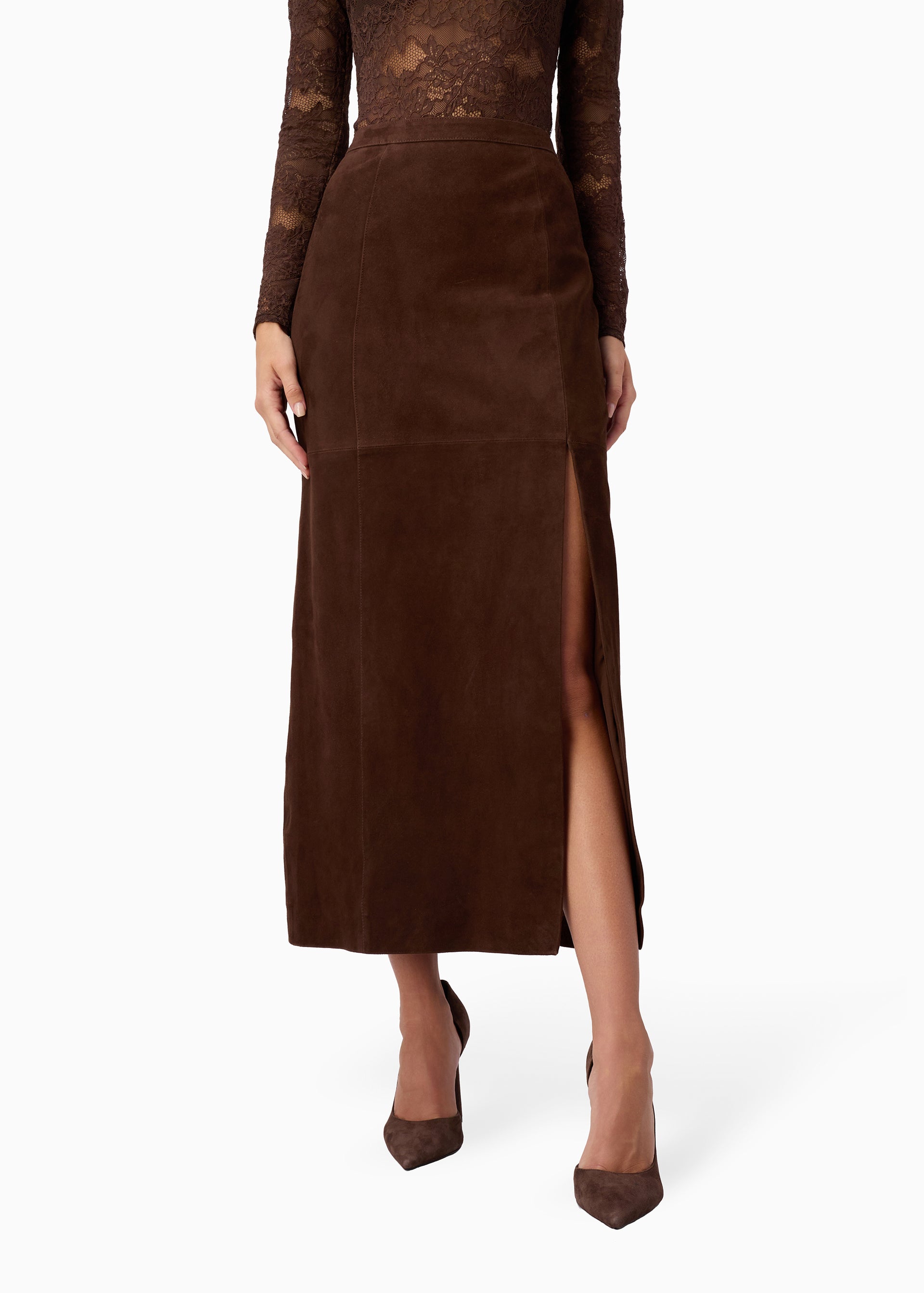 Cami NYC Women's Idris Suede Midi-Skirt - Malt