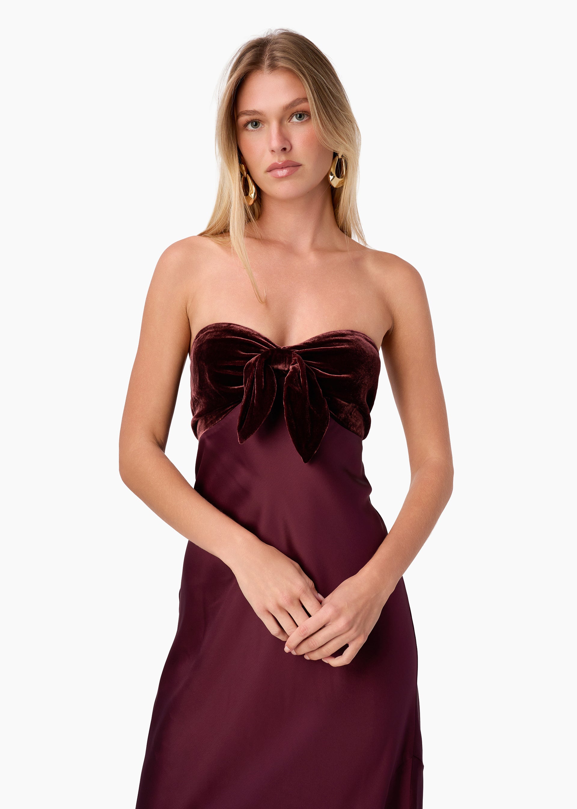 cranberry satin dress Carolyn Cranberry sandwashed silk-satin maxi dress