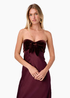 Lavinia Strapless Gown Cranberry