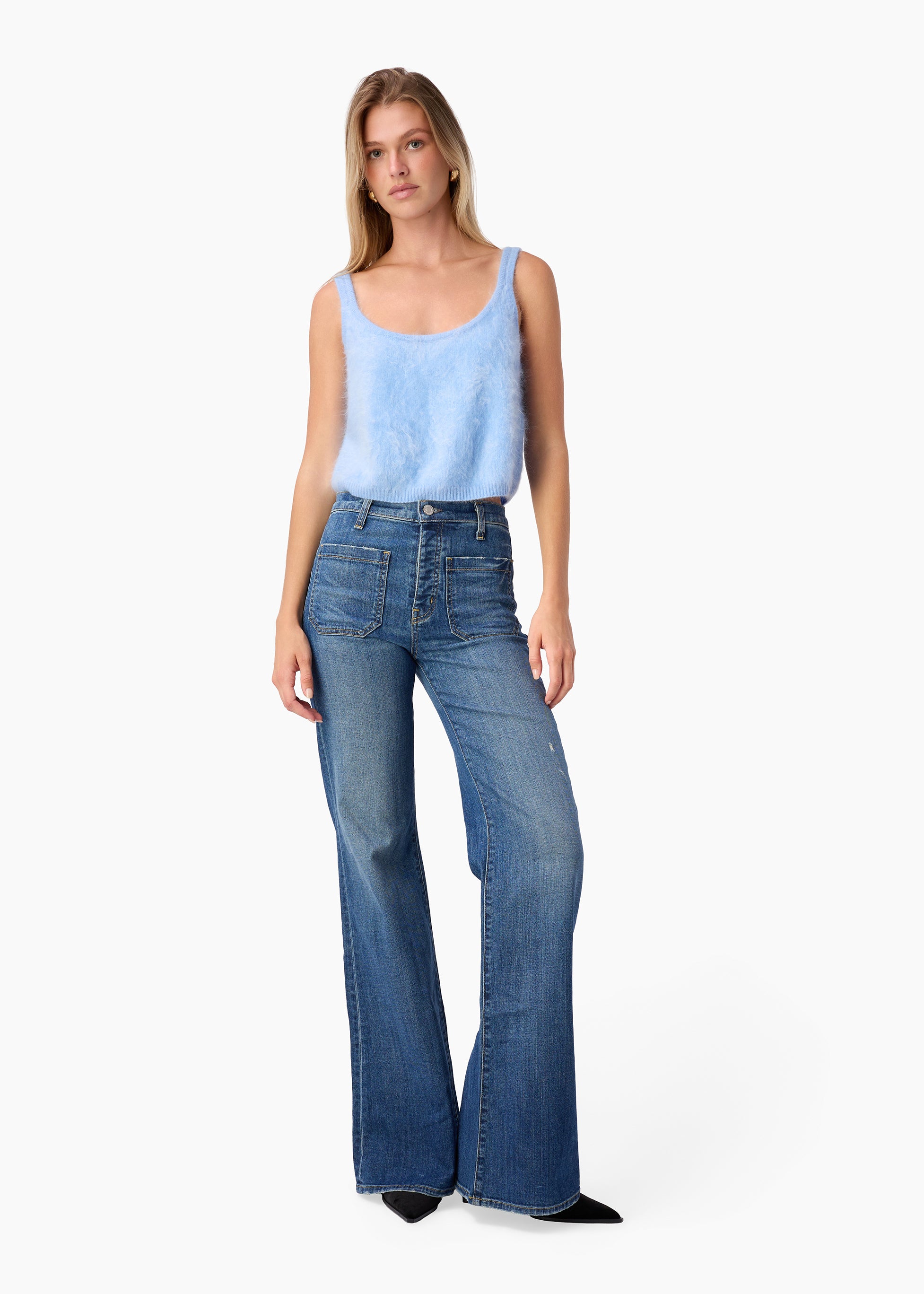 Ami Cashmere Tank Cerulean – CAMI NYC