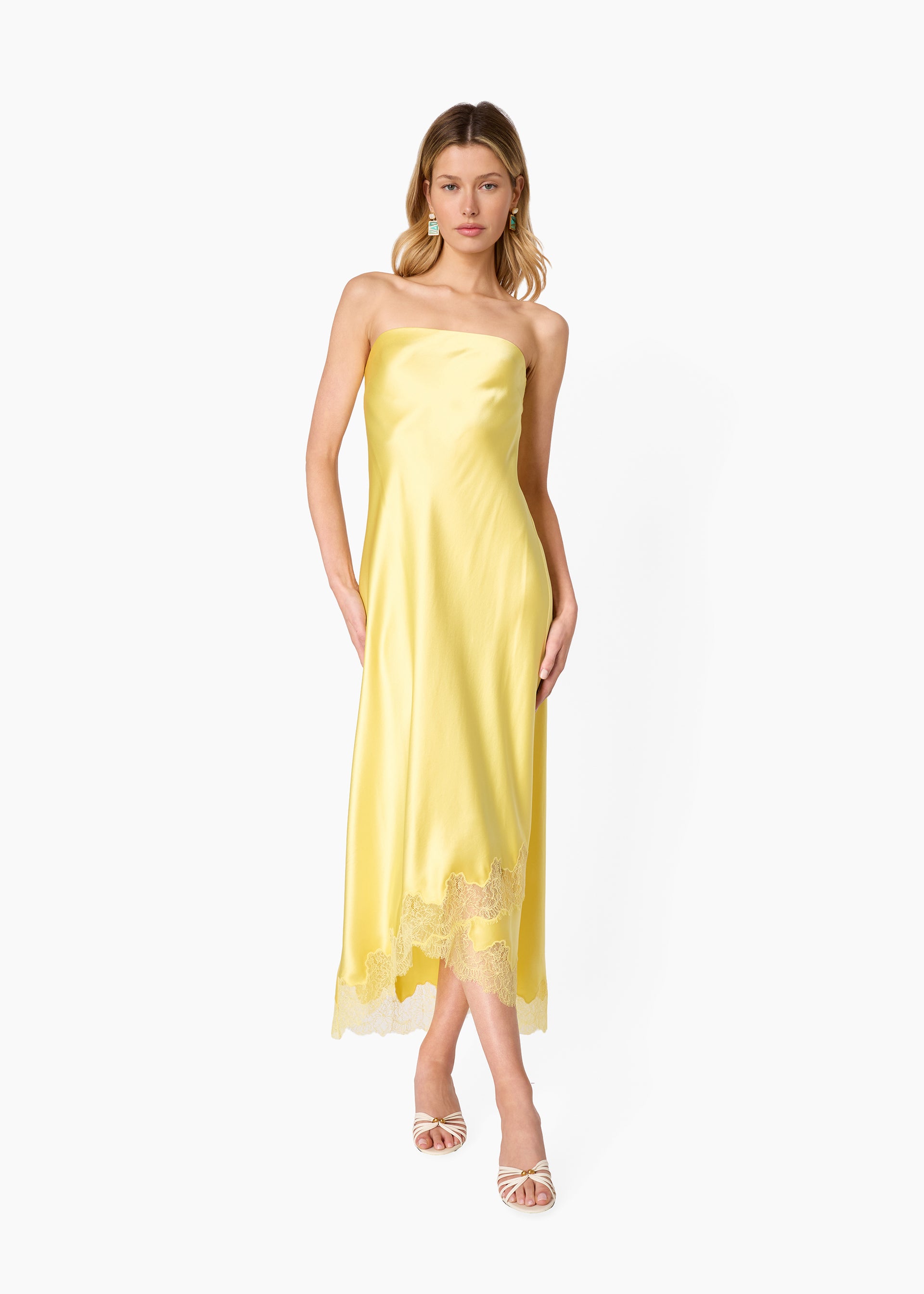 CAMI NYC Alexandria Strapless Dress in Yellow