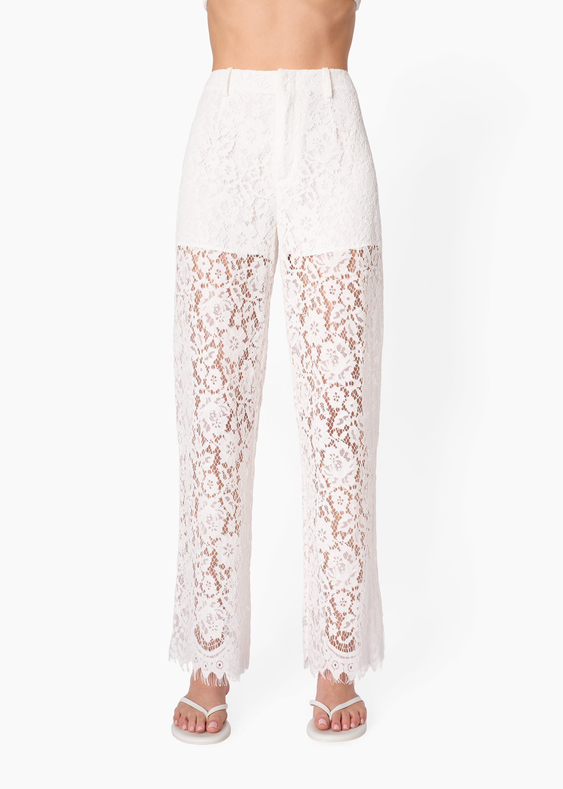 Minerva Lace Pant White – CAMI NYC