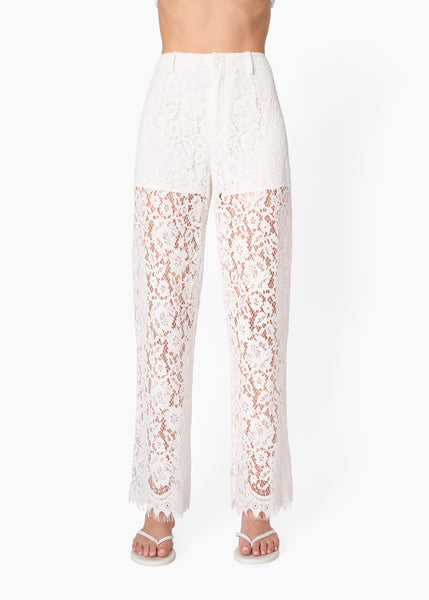 Minerva Lace Pant White – CAMI NYC