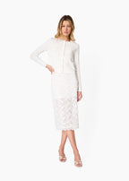 Aylin Lace Midi Skirt White