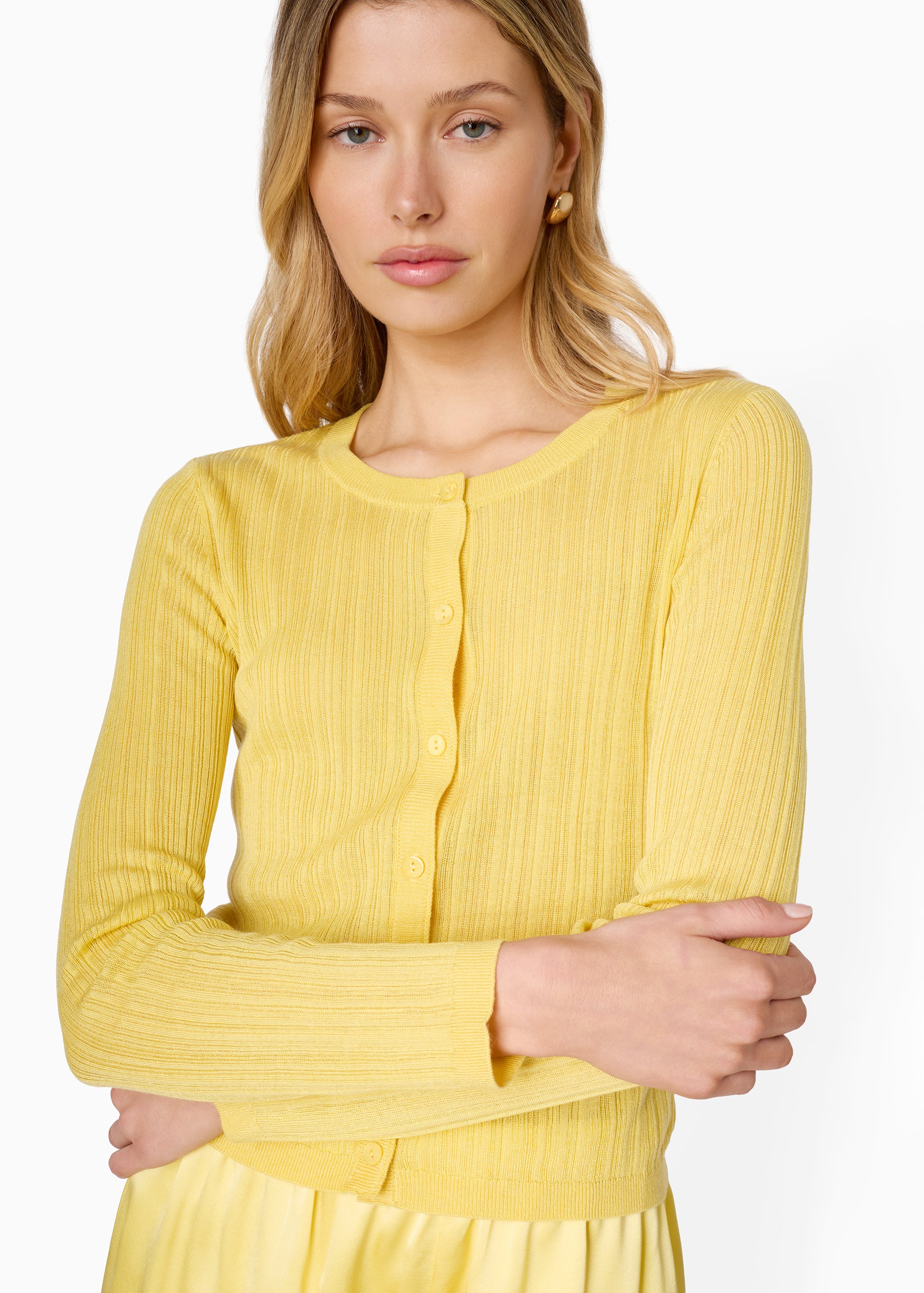 Maura Lightweight Cardigan Custard – CAMI NYC