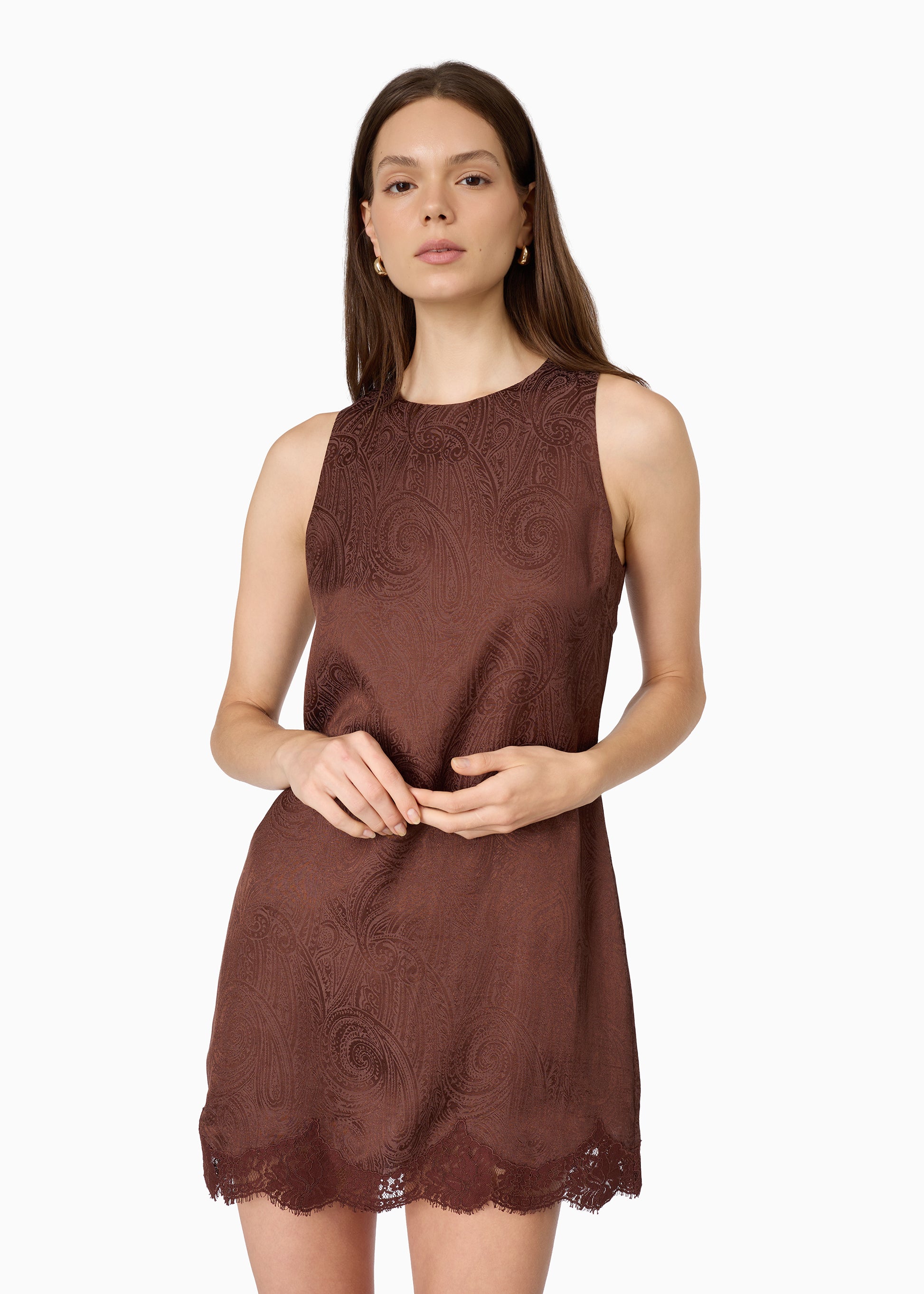 Ingram Jacquard Shift Dress Umber