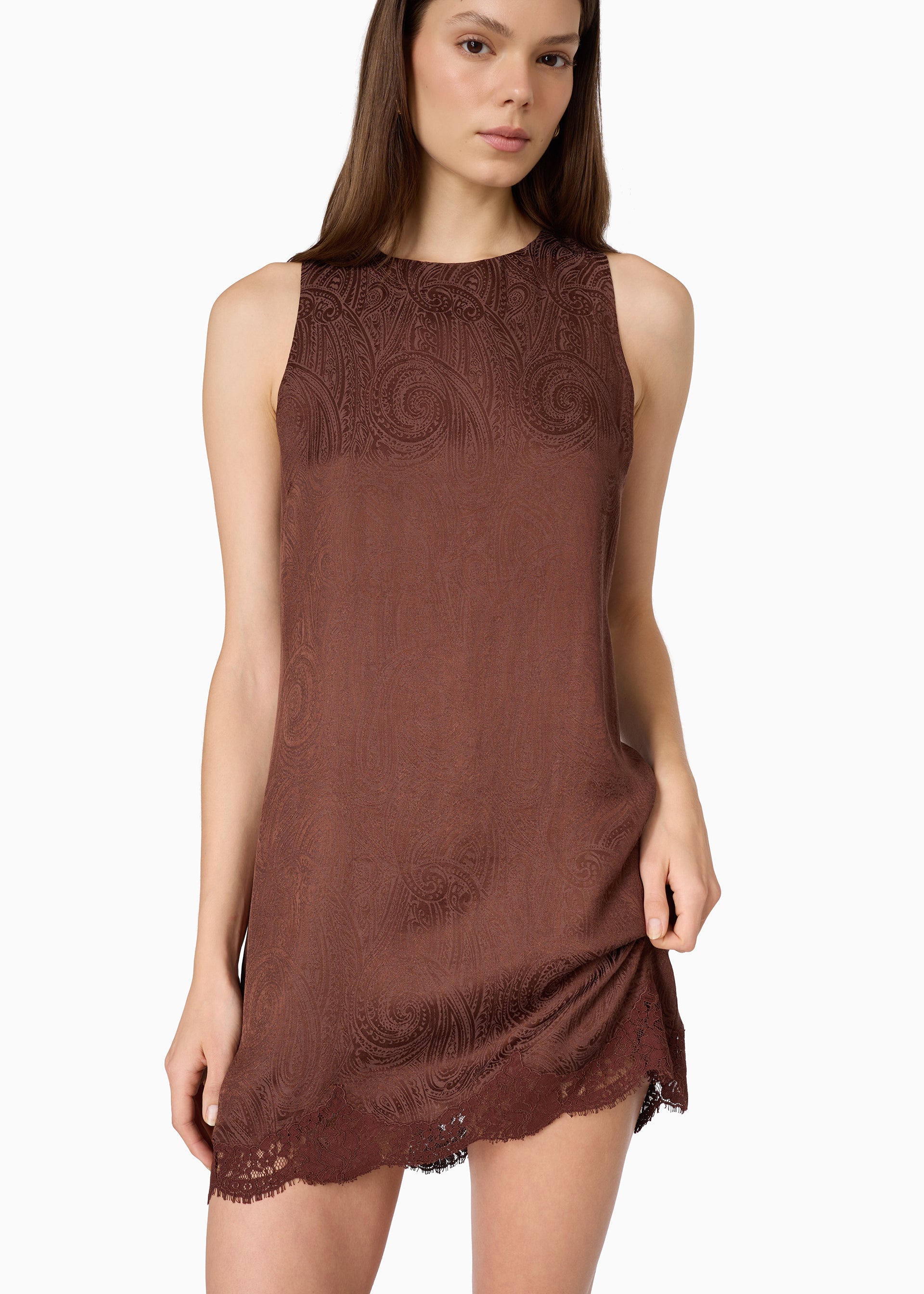 Ingram Jacquard Shift Dress Umber