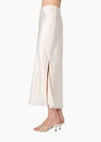 Guynan Silk Maxi Skirt Macadamia